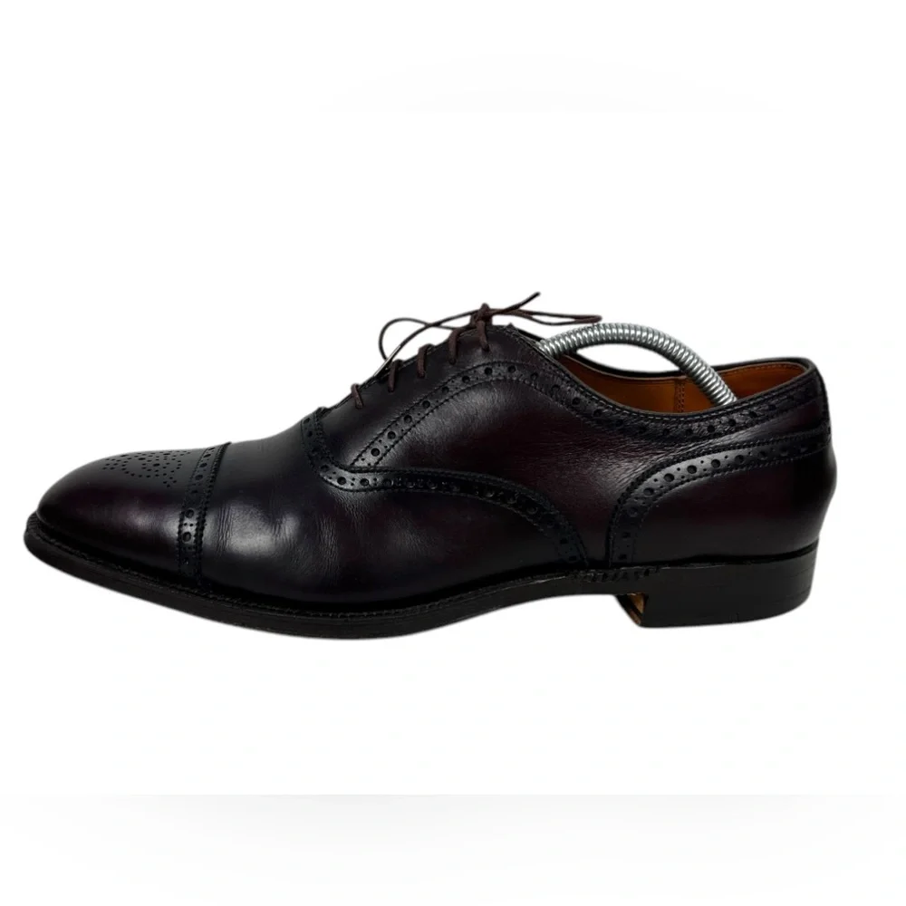 Alden Oxford Dress Shoes Men 11 Brown Leather Cap Toe 908 Brogue Lace Made USA
